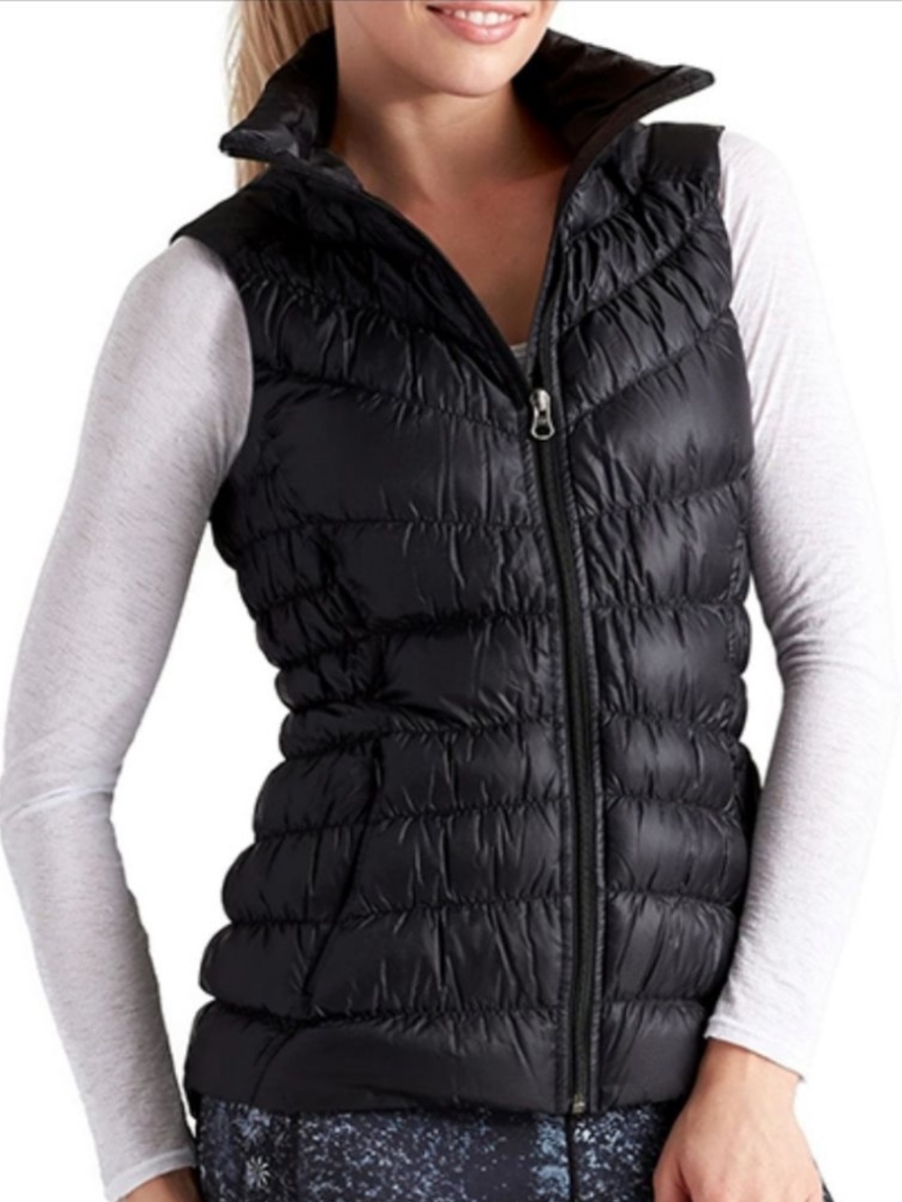 Athleta Downalicious Deluxe Goose Down Puffer Black Medium